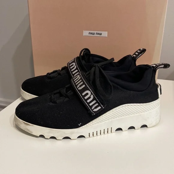 MiuMiu Black Stretch Sneakers - Picture 3 of 8